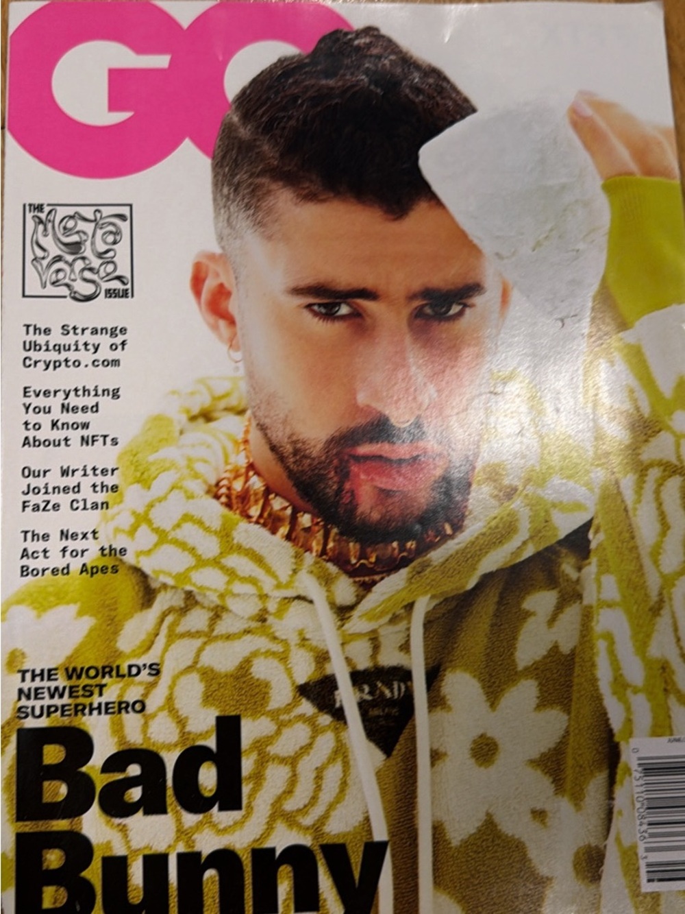 GQ Magazine Featuring Bad Bunny - Lime Green & White Cover